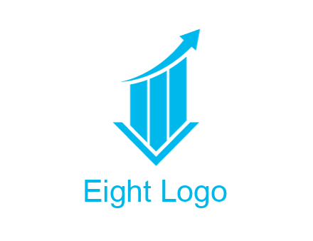 bar graph with swoosh arrow