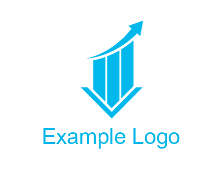 bar graph with swoosh arrow