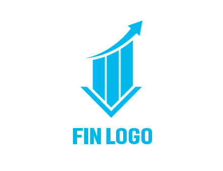 bar graph with swoosh arrow