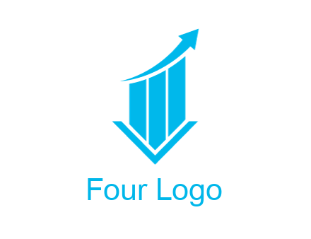 bar graph with swoosh arrow