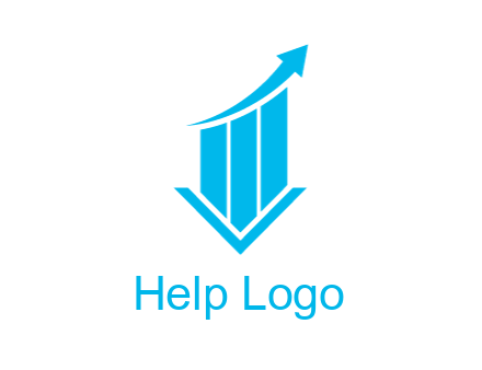 bar graph with swoosh arrow