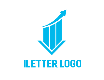 bar graph with swoosh arrow