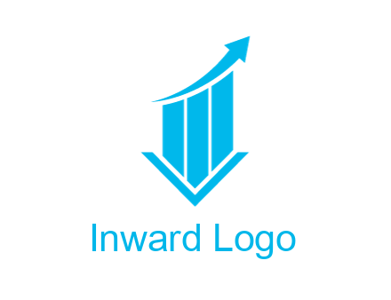 bar graph with swoosh arrow