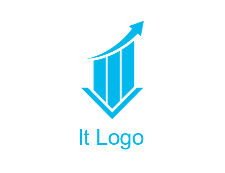 bar graph with swoosh arrow