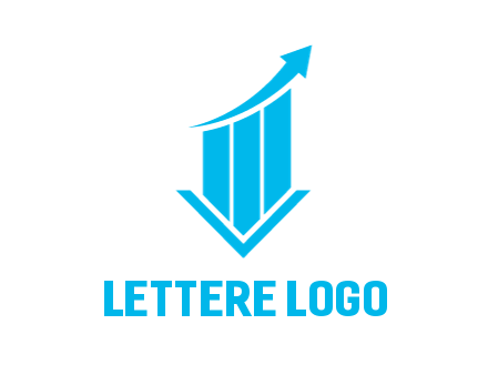 bar graph with swoosh arrow