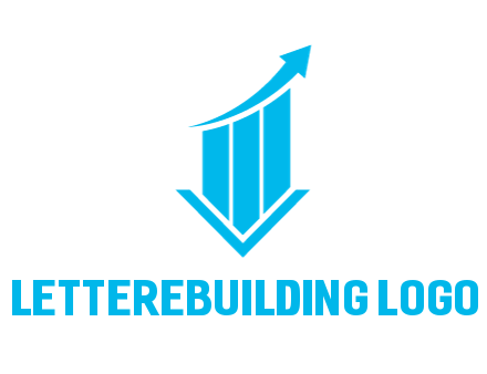 bar graph with swoosh arrow