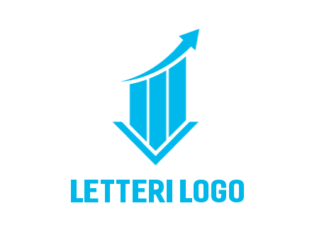 bar graph with swoosh arrow