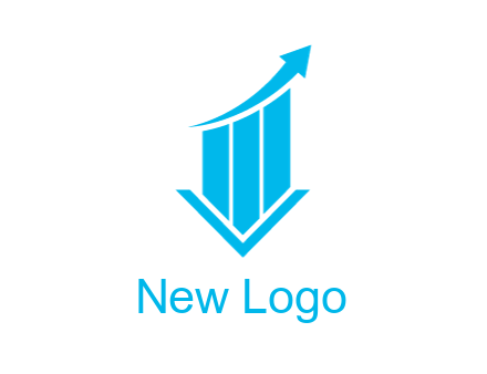 bar graph with swoosh arrow
