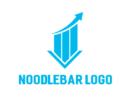bar graph with swoosh arrow