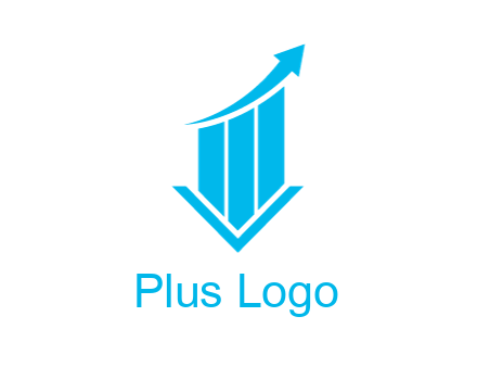 bar graph with swoosh arrow
