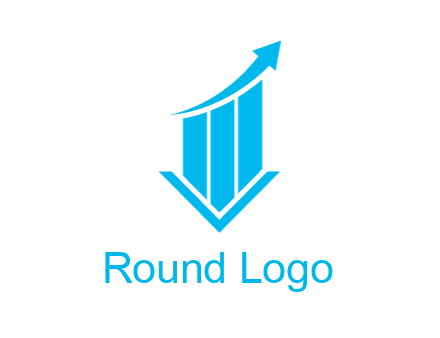 bar graph with swoosh arrow