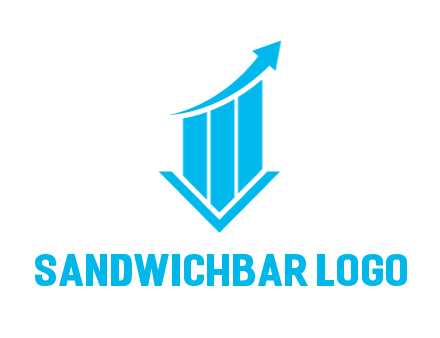 bar graph with swoosh arrow