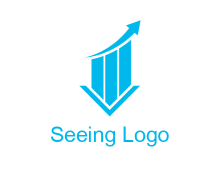 bar graph with swoosh arrow