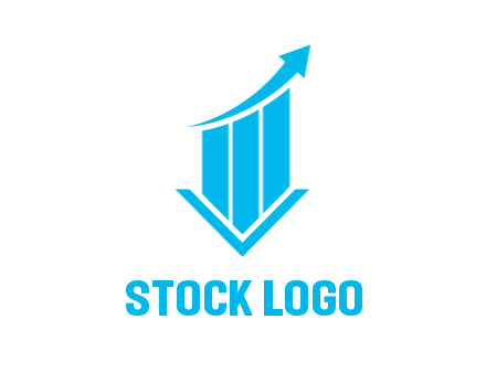 bar graph with swoosh arrow