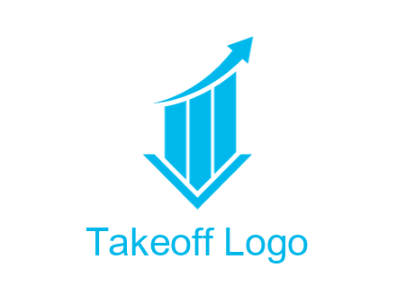 bar graph with swoosh arrow