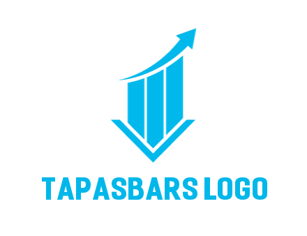 bar graph with swoosh arrow