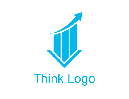 bar graph with swoosh arrow
