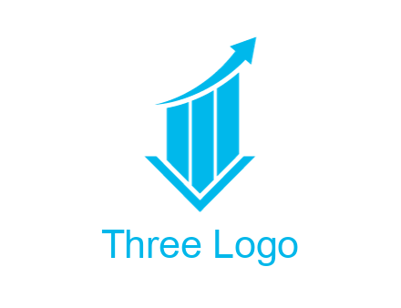 bar graph with swoosh arrow