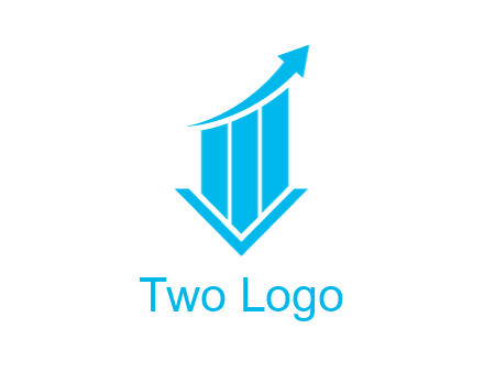 bar graph with swoosh arrow