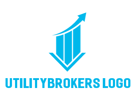 bar graph with swoosh arrow