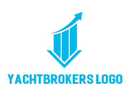 bar graph with swoosh arrow