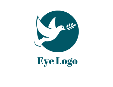 dove with leaves in circle