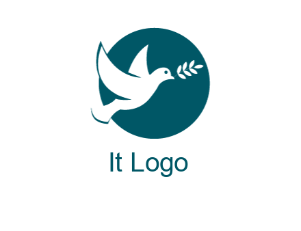 dove with leaves in circle