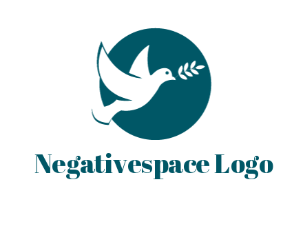 dove with leaves in circle
