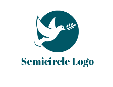 dove with leaves in circle
