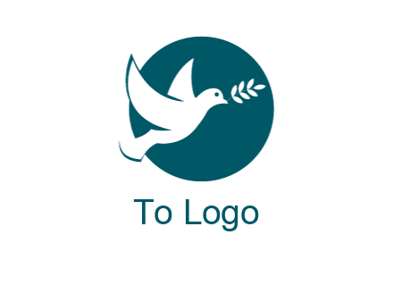 dove with leaves in circle