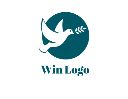dove with leaves in circle