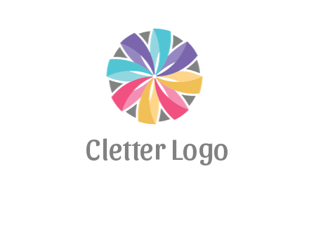 circle behind colorful origami flower