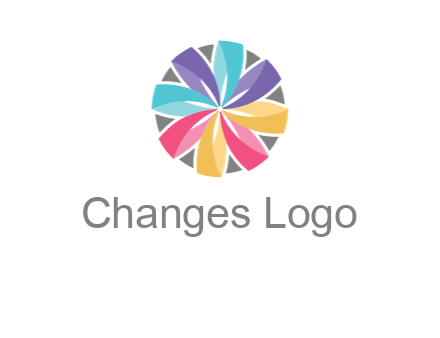 circle behind colorful origami flower