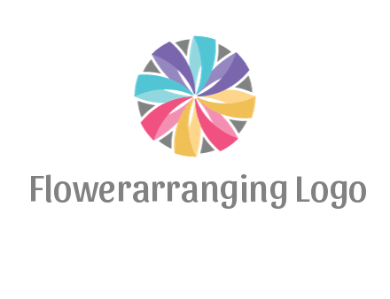 circle behind colorful origami flower