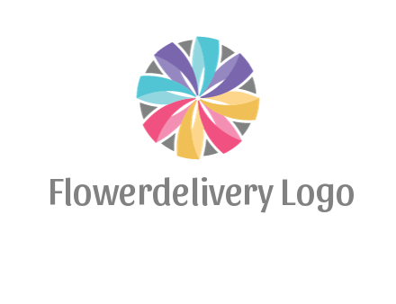 circle behind colorful origami flower