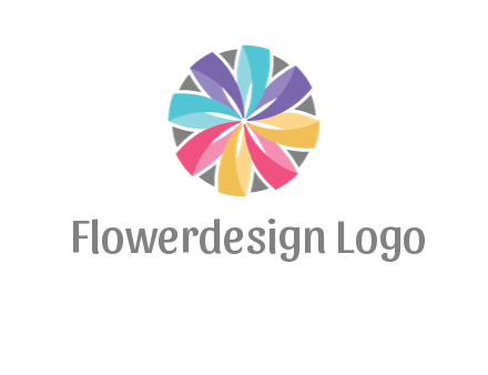 circle behind colorful origami flower