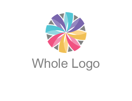 circle behind colorful origami flower