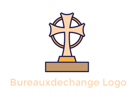 circle behind cross on stand