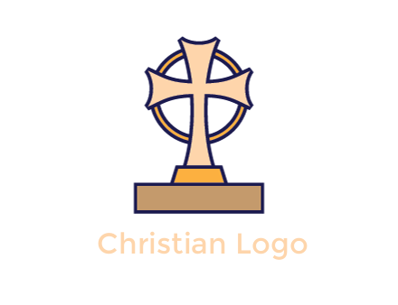 circle behind cross on stand