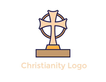 circle behind cross on stand