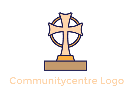 circle behind cross on stand