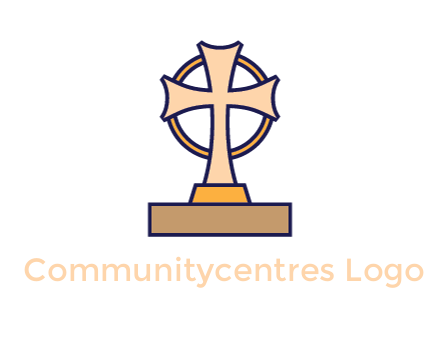 circle behind cross on stand