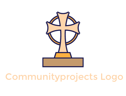 circle behind cross on stand
