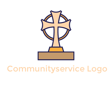 circle behind cross on stand
