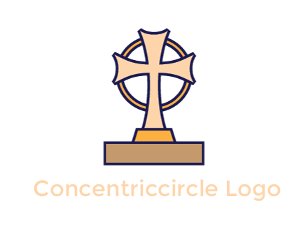 circle behind cross on stand
