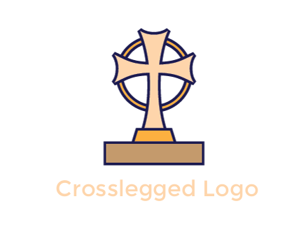 circle behind cross on stand