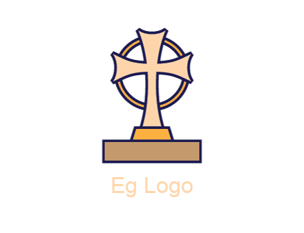 circle behind cross on stand