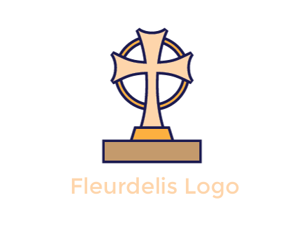 circle behind cross on stand