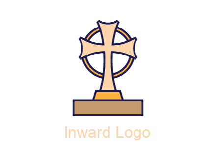 circle behind cross on stand