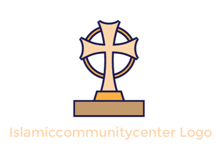 circle behind cross on stand